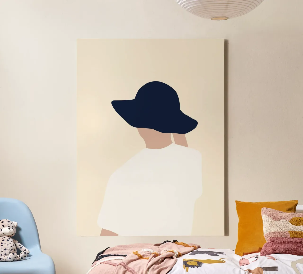 Minimalistic portrait canvas with Floater frame by Little Dean