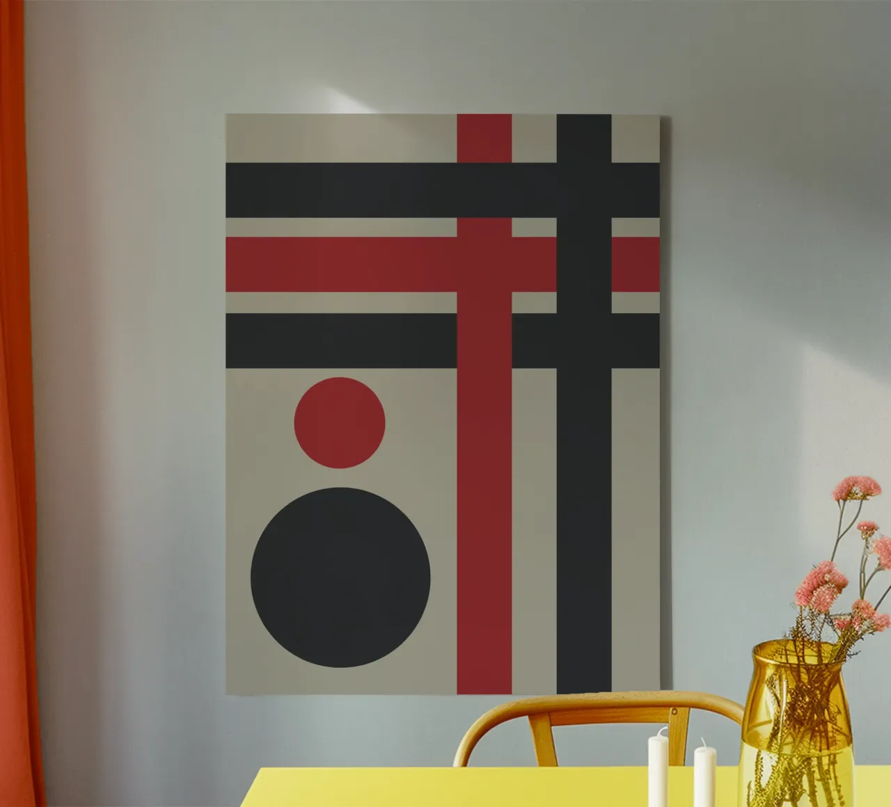 Decorative geometry 02 canvas with Floater frame by Little Dean