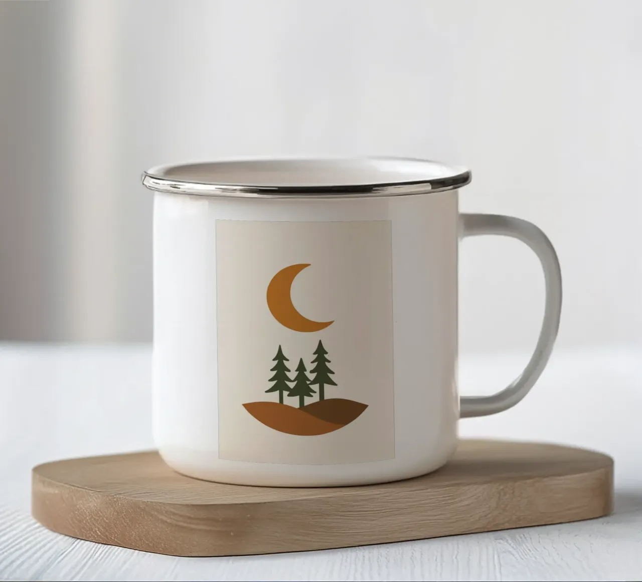Half Moon Forest tazza in smalto da LisaArtes
