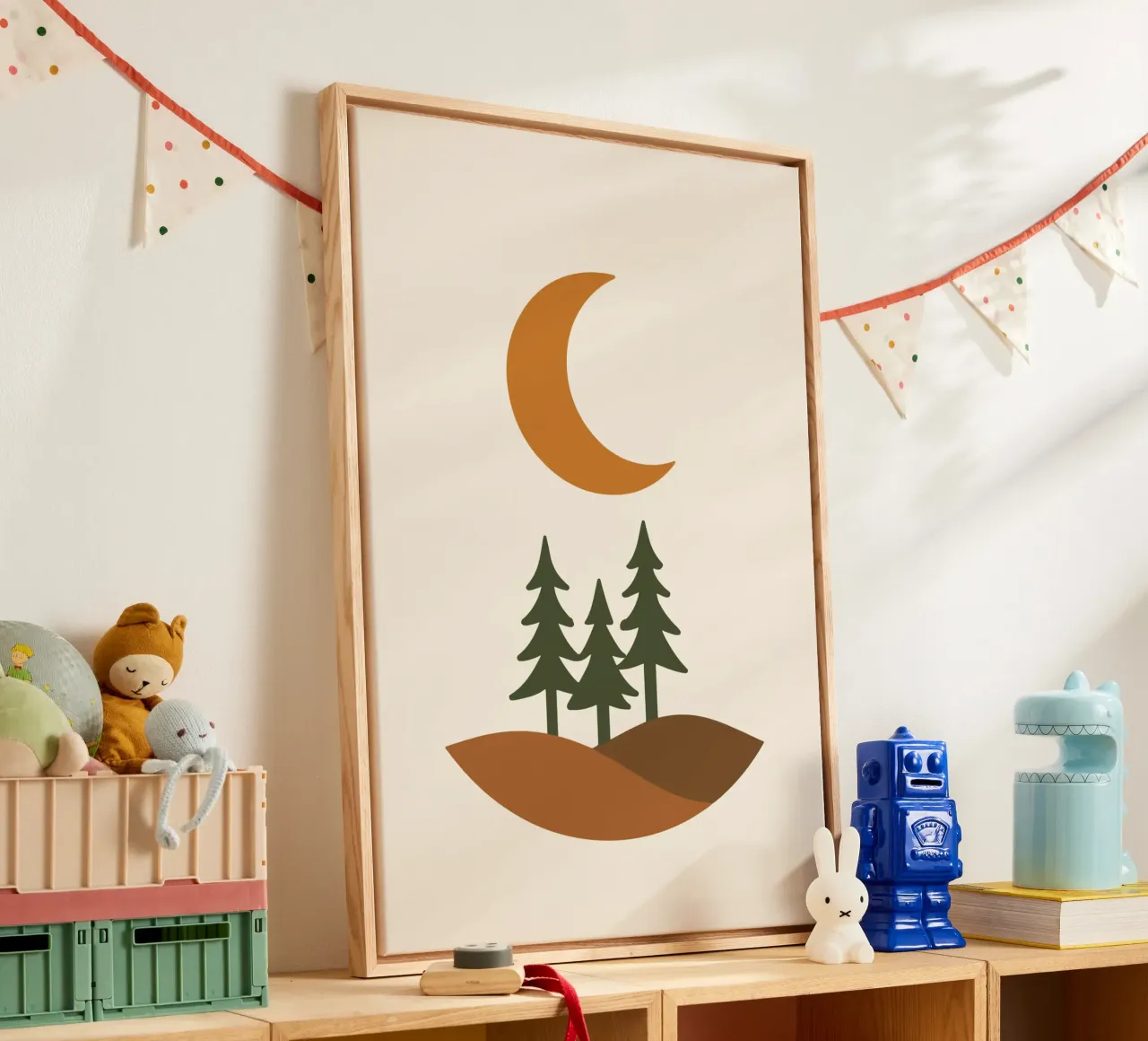 Half Moon Forest canvas met Baklijst van LisaArtes