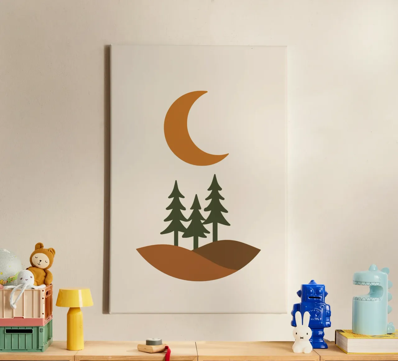 Half Moon Forest canvas met Baklijst van LisaArtes