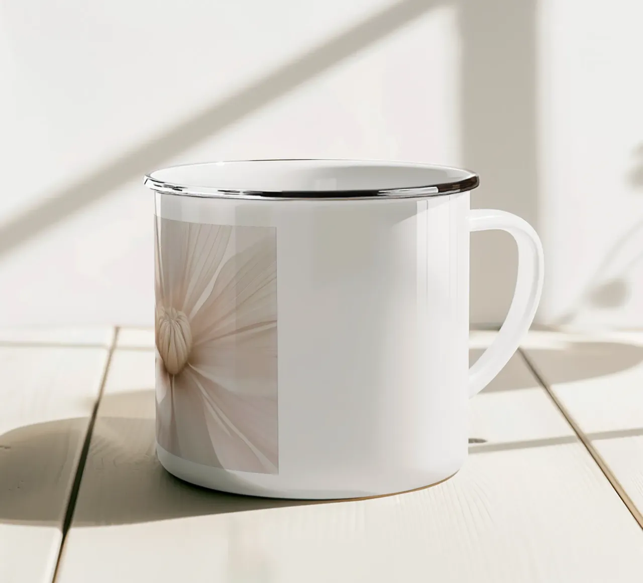 Fiore rosa tenue tazza in smalto da Imagine