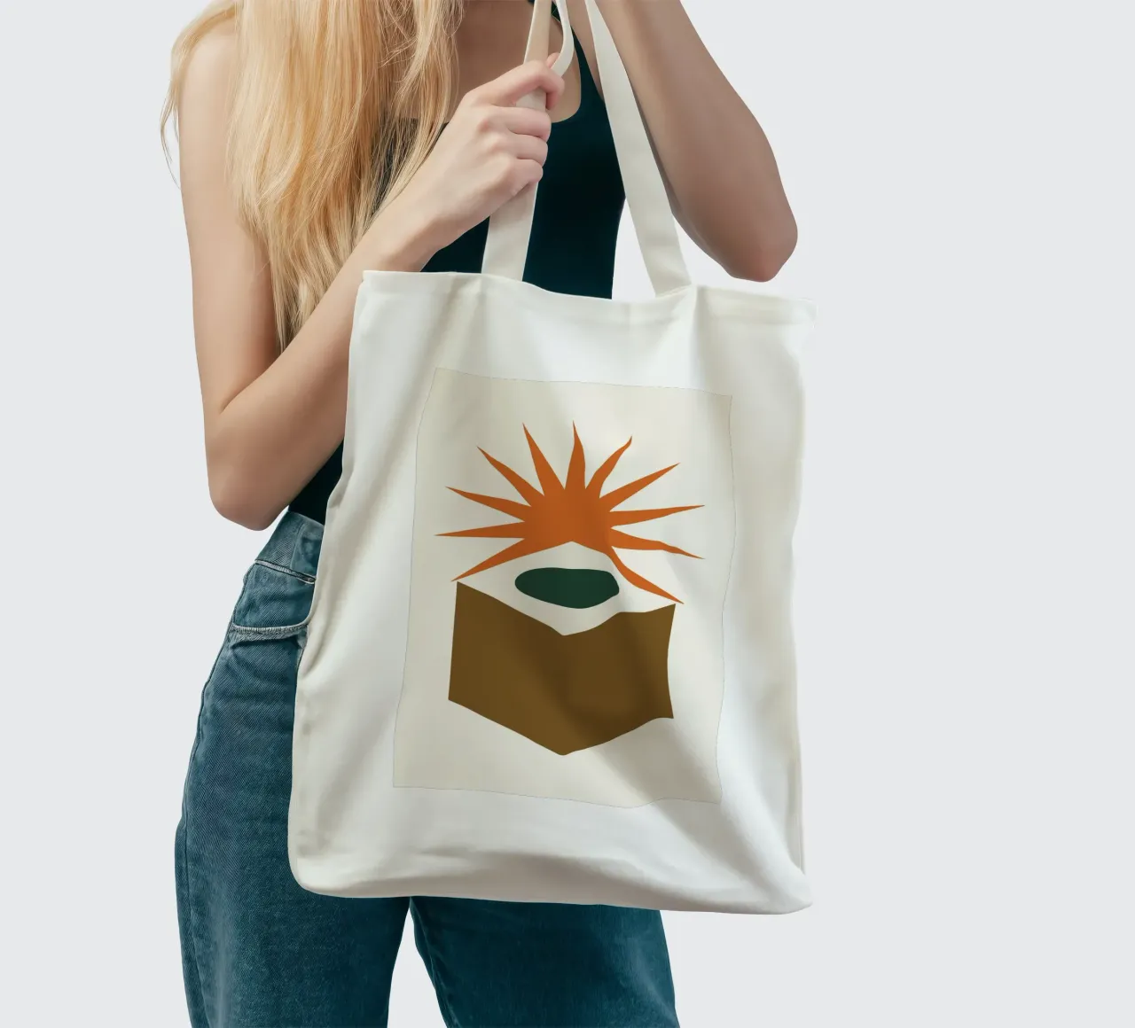 Hollow Cube with Sunburst Rays Jutebeutel von LisaArtes