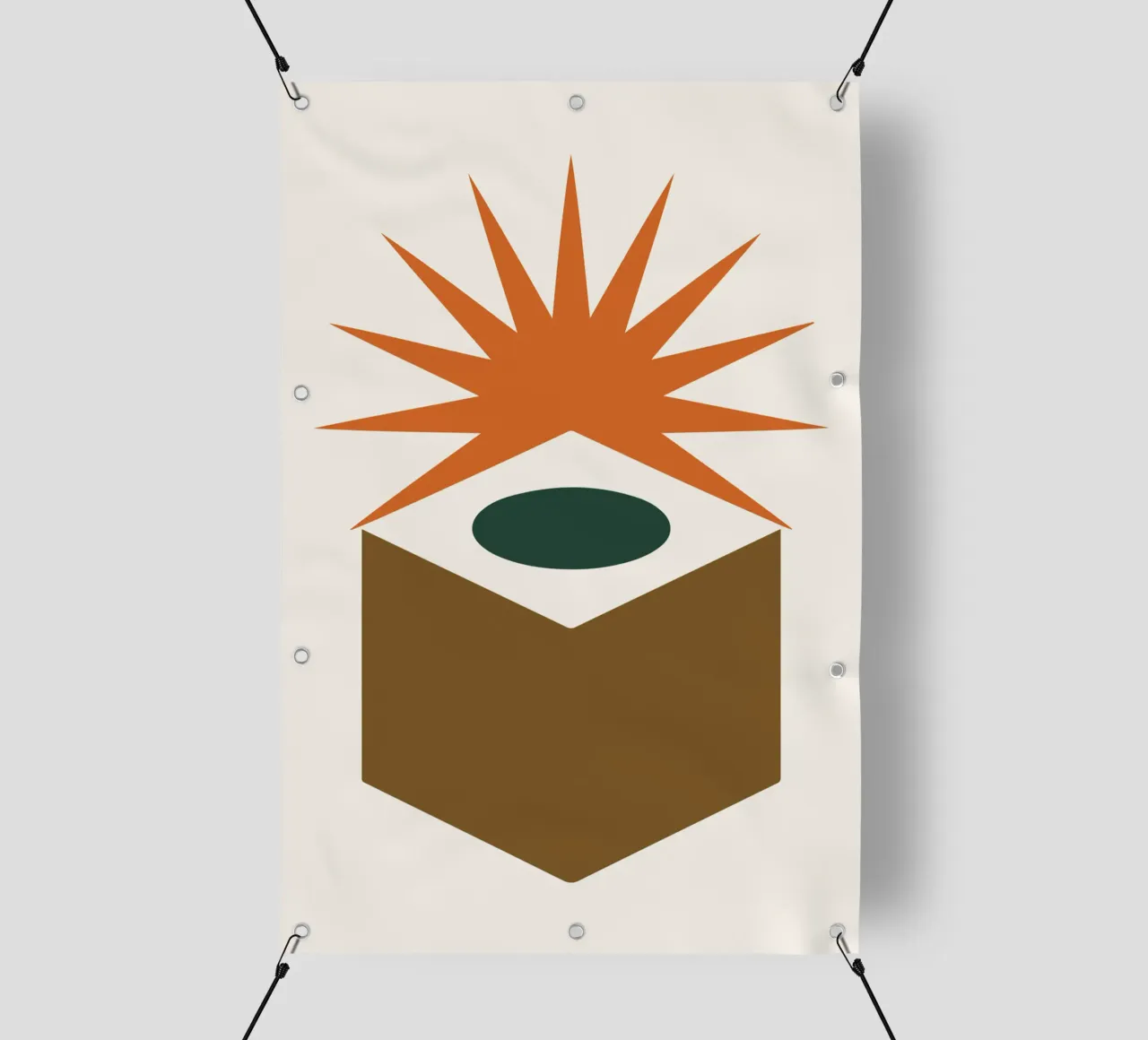 Hollow Cube with Sunburst Rays telo in pvc da LisaArtes