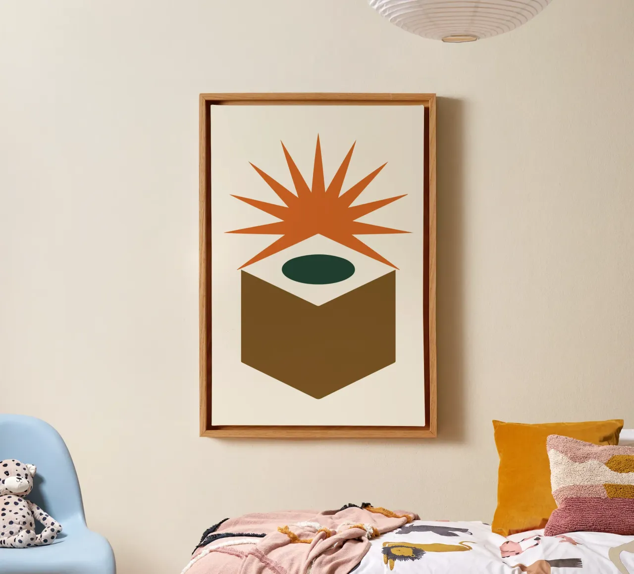 Hollow Cube with Sunburst Rays tela con Cornice a cassetta da LisaArtes