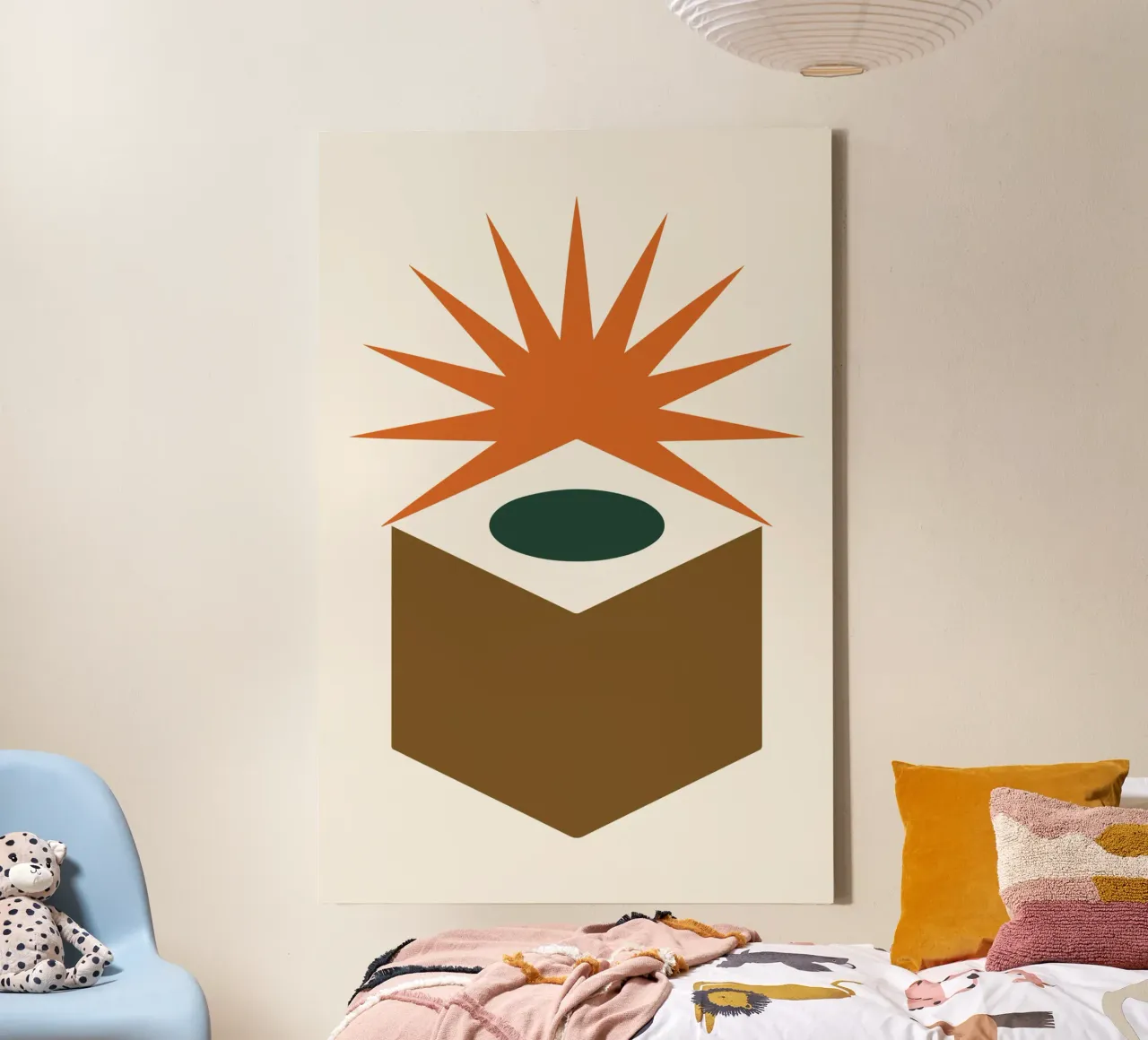 Hollow Cube with Sunburst Rays tela con Cornice a cassetta da LisaArtes
