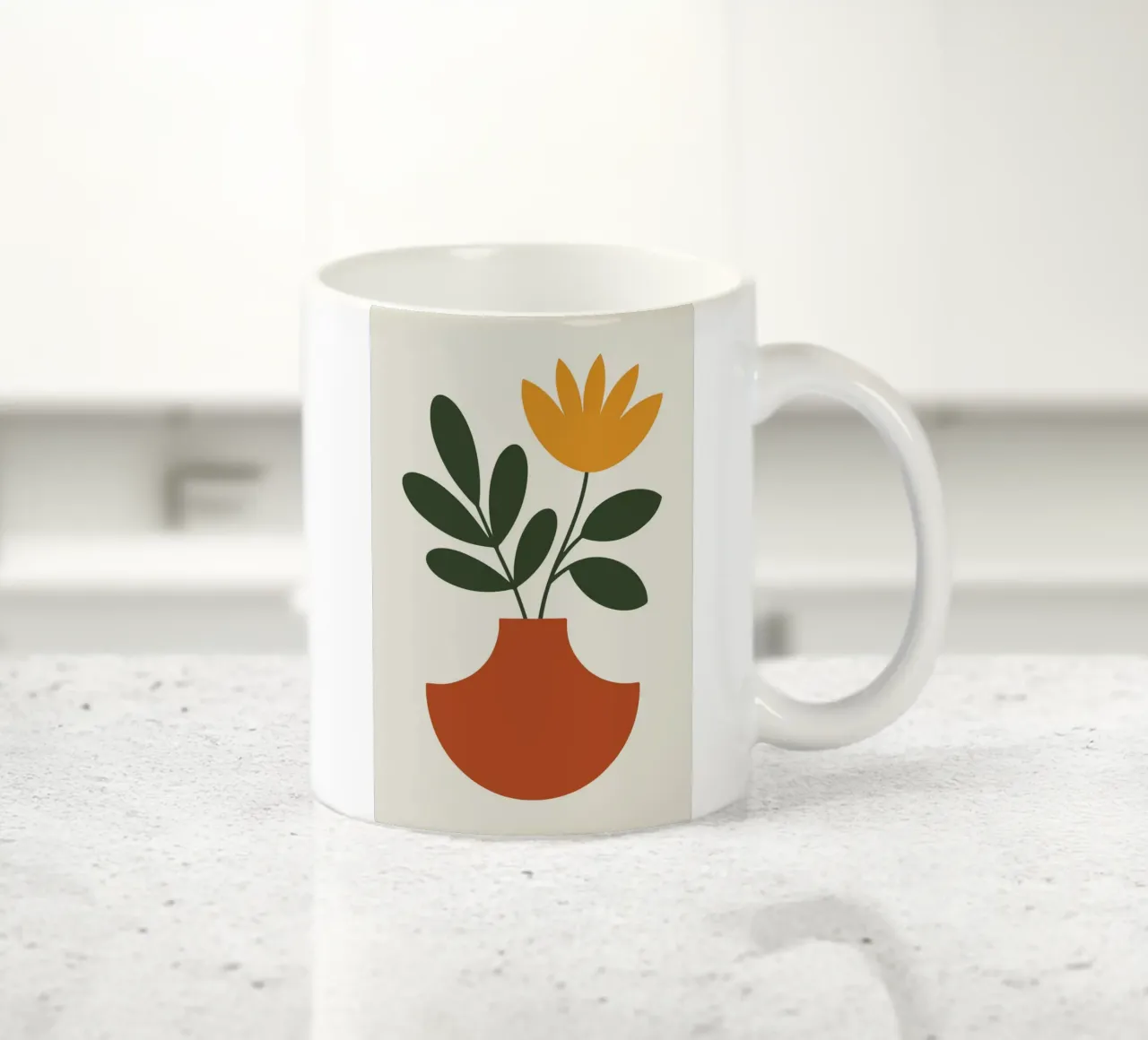 leafy arrangement in half-cut circle vase tazza in ceramica da LisaArtes