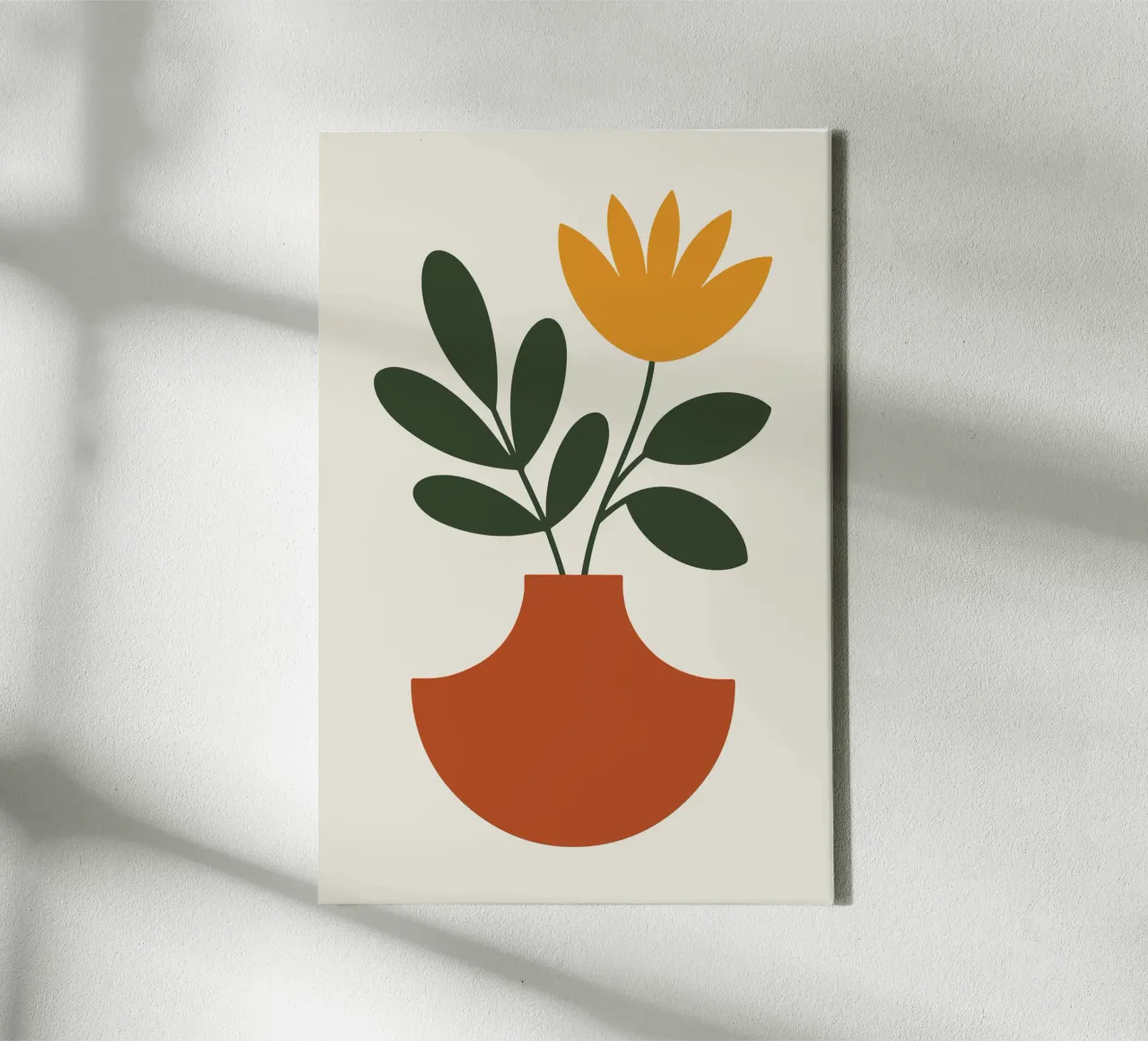 leafy arrangement in half-cut circle vase tela con Cornice a cassetta da LisaArtes