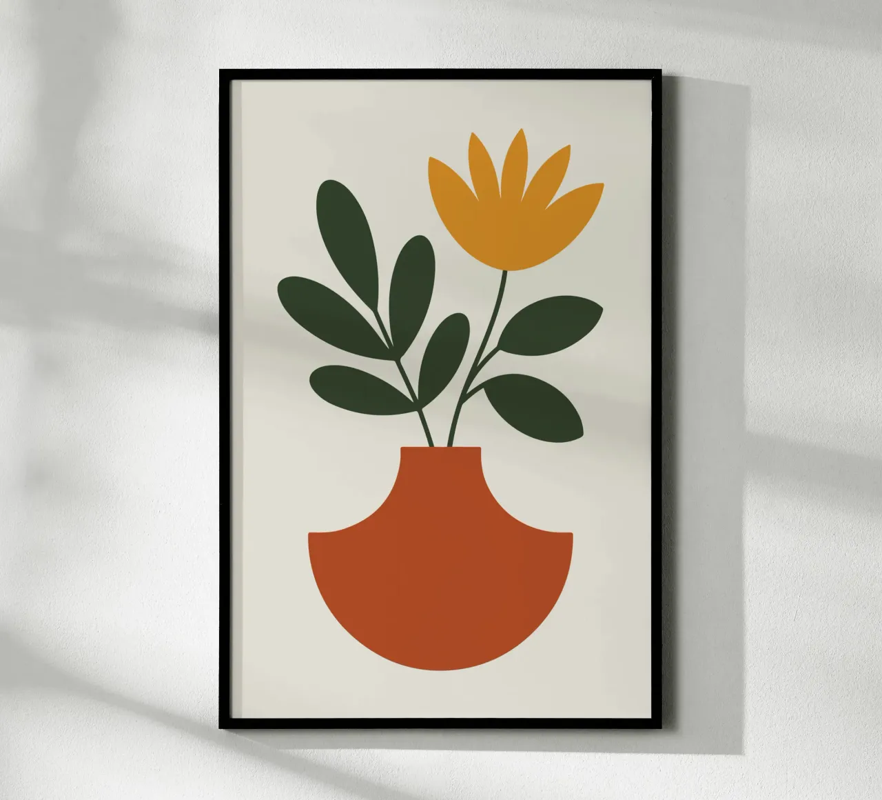 leafy arrangement in half-cut circle vase poster da LisaArtes