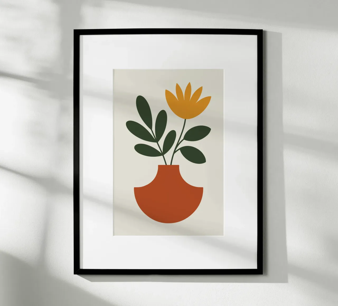 leafy arrangement in half-cut circle vase poster da LisaArtes