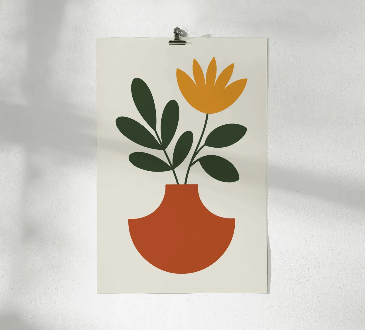 leafy arrangement in half-cut circle vase poster da LisaArtes
