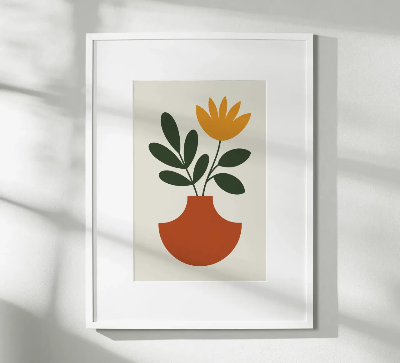 leafy arrangement in half-cut circle vase poster da LisaArtes