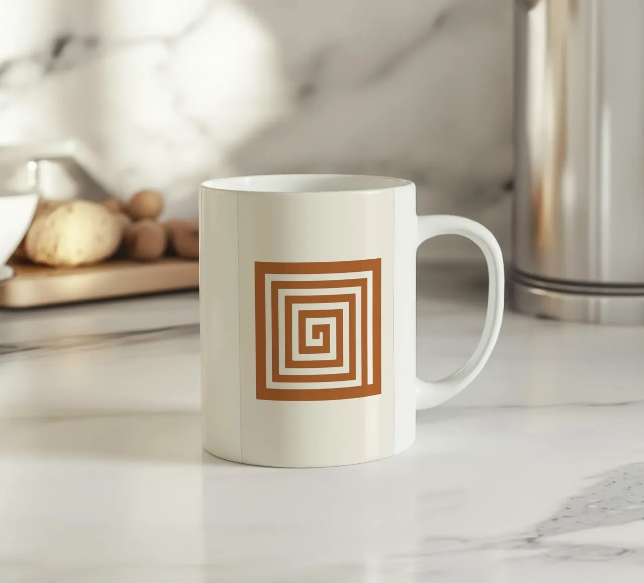 Maze in Earth Tone Square tazza in ceramica da LisaArtes