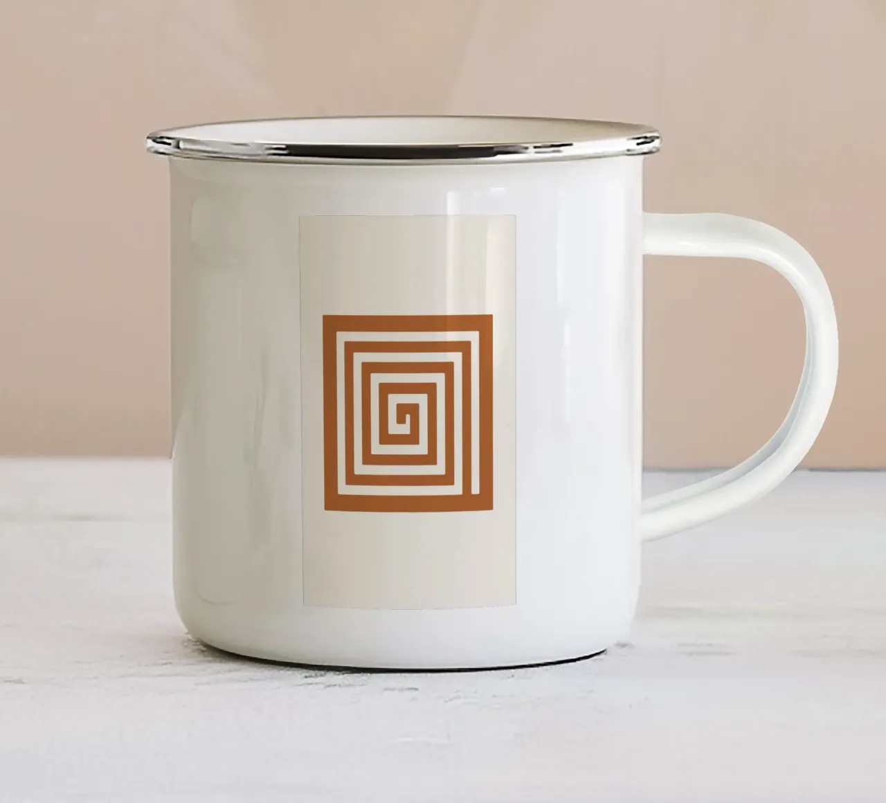 Maze in Earth Tone Square tazza in smalto da LisaArtes