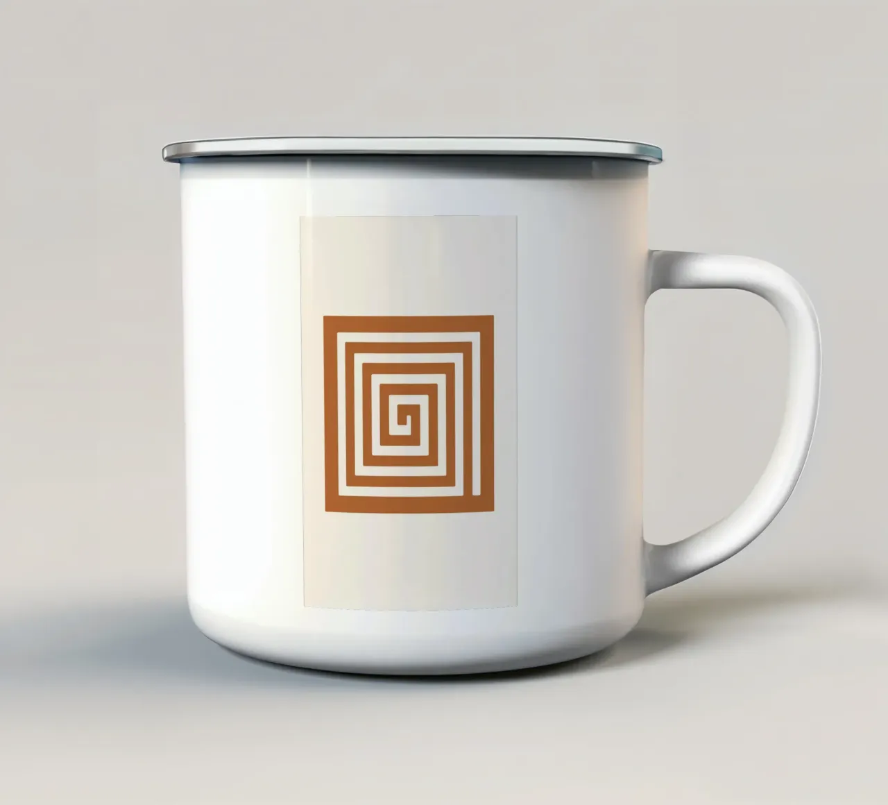 Maze in Earth Tone Square tazza in smalto da LisaArtes