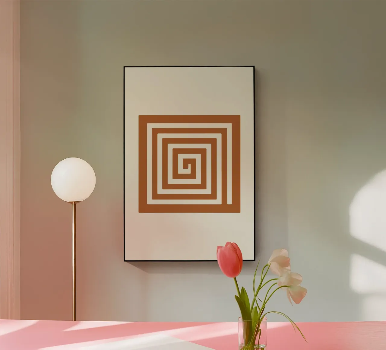 Maze in Earth Tone Square plexiglass da LisaArtes