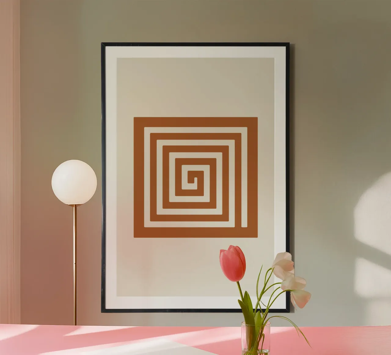 Maze in Earth Tone Square poster da LisaArtes