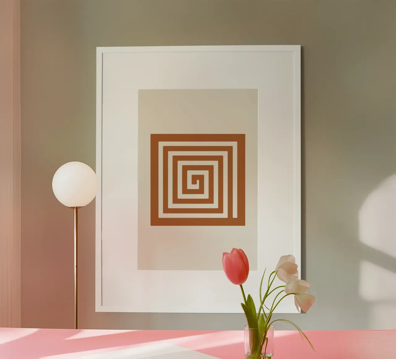 Maze in Earth Tone Square poster da LisaArtes