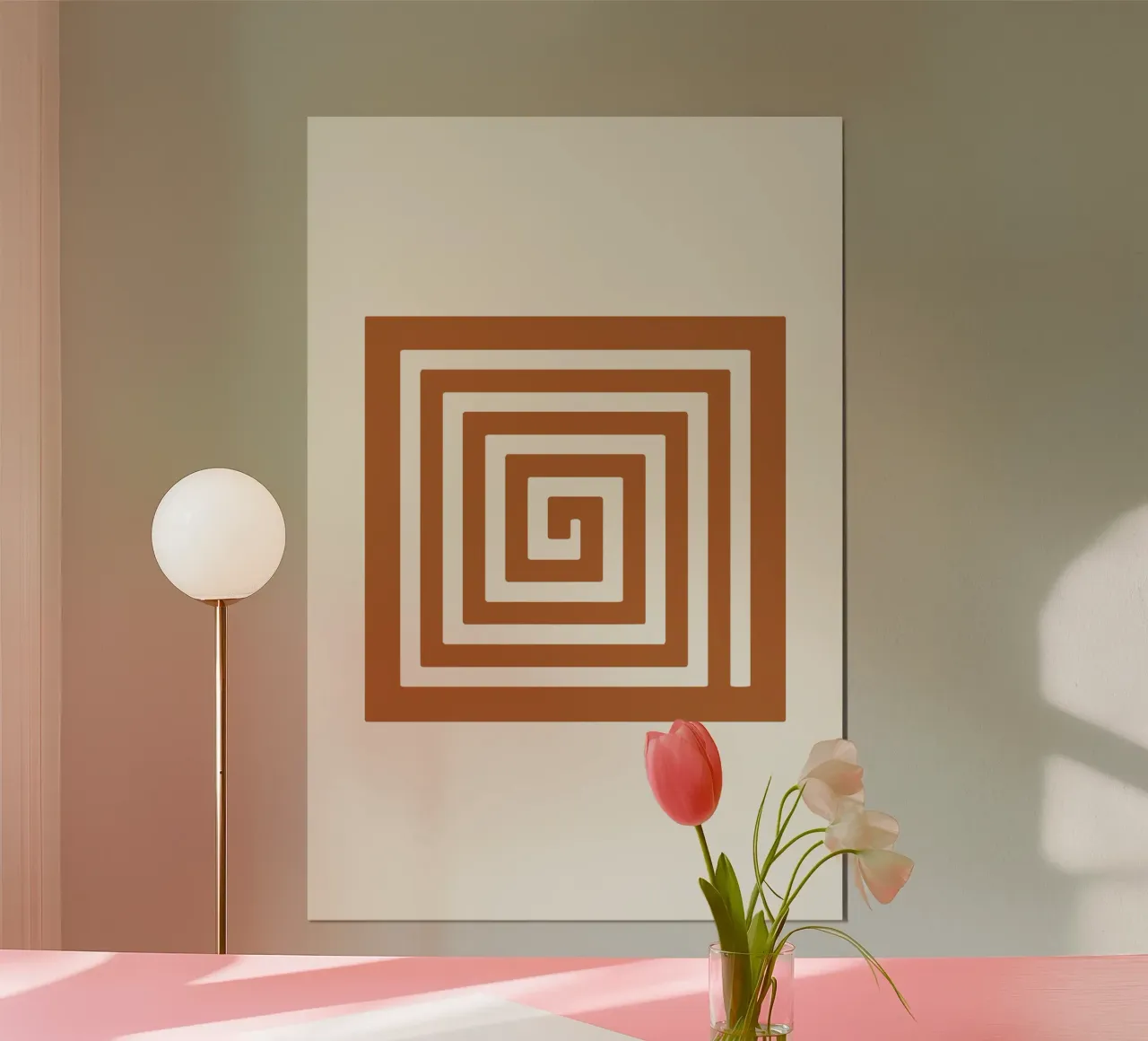 Maze in Earth Tone Square poster da LisaArtes
