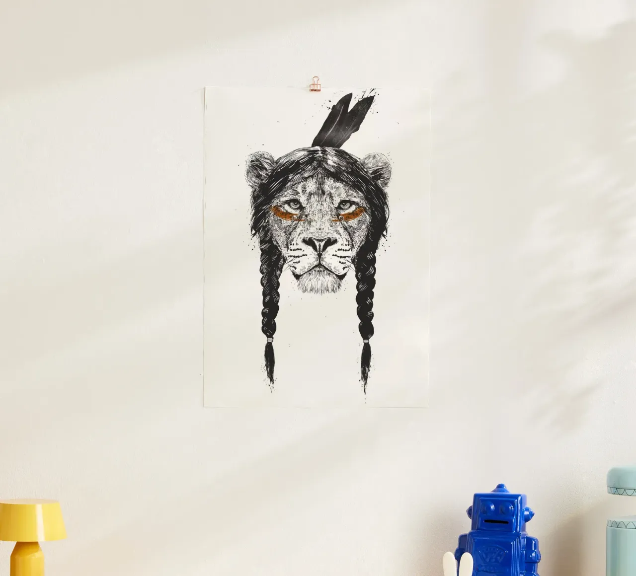 Warrior lion poster da Balazs Solti