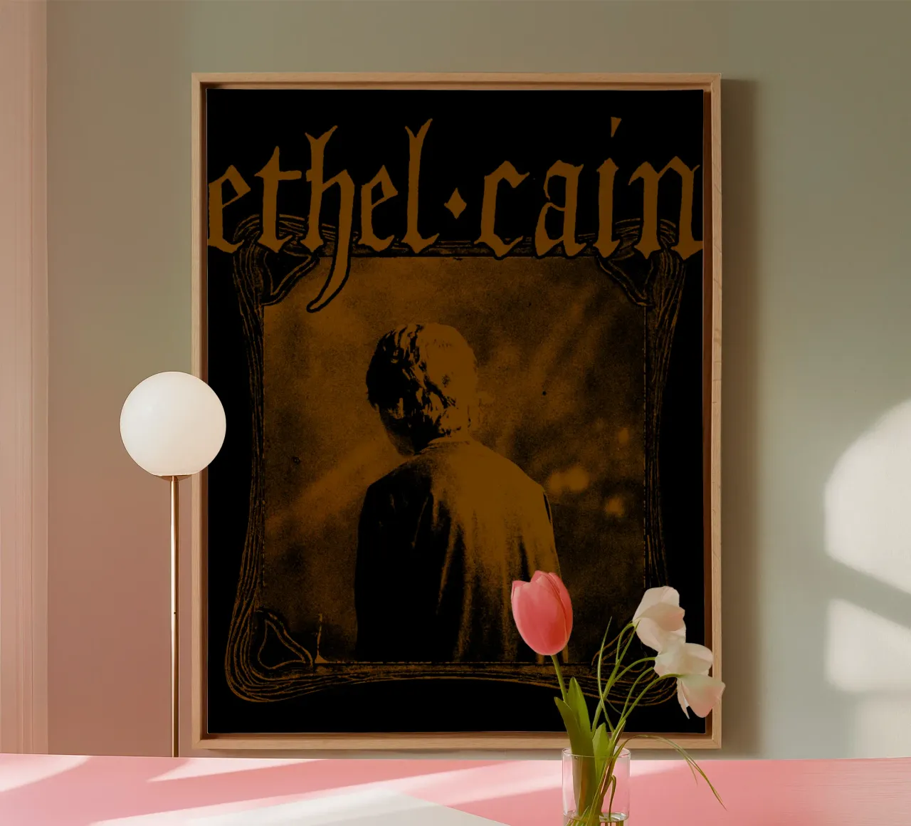 Ethel Cain Brown Vintage tela con Cornice a cassetta da sophielouise.designs