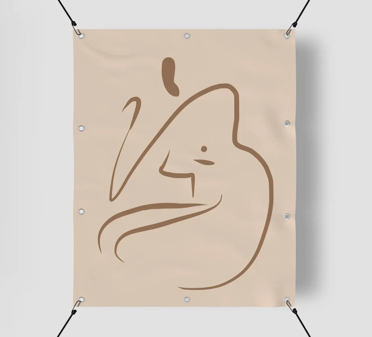 Line art nudo 04 telo in pvc da Little Dean
