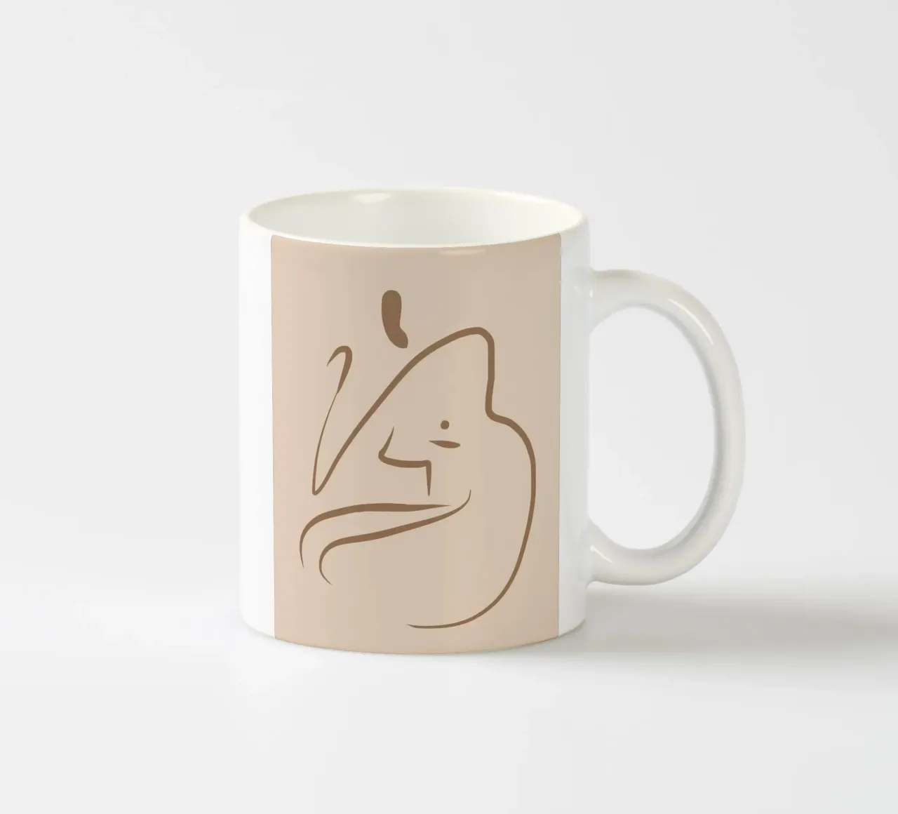 Line art nudo 04 tazza in ceramica da Little Dean