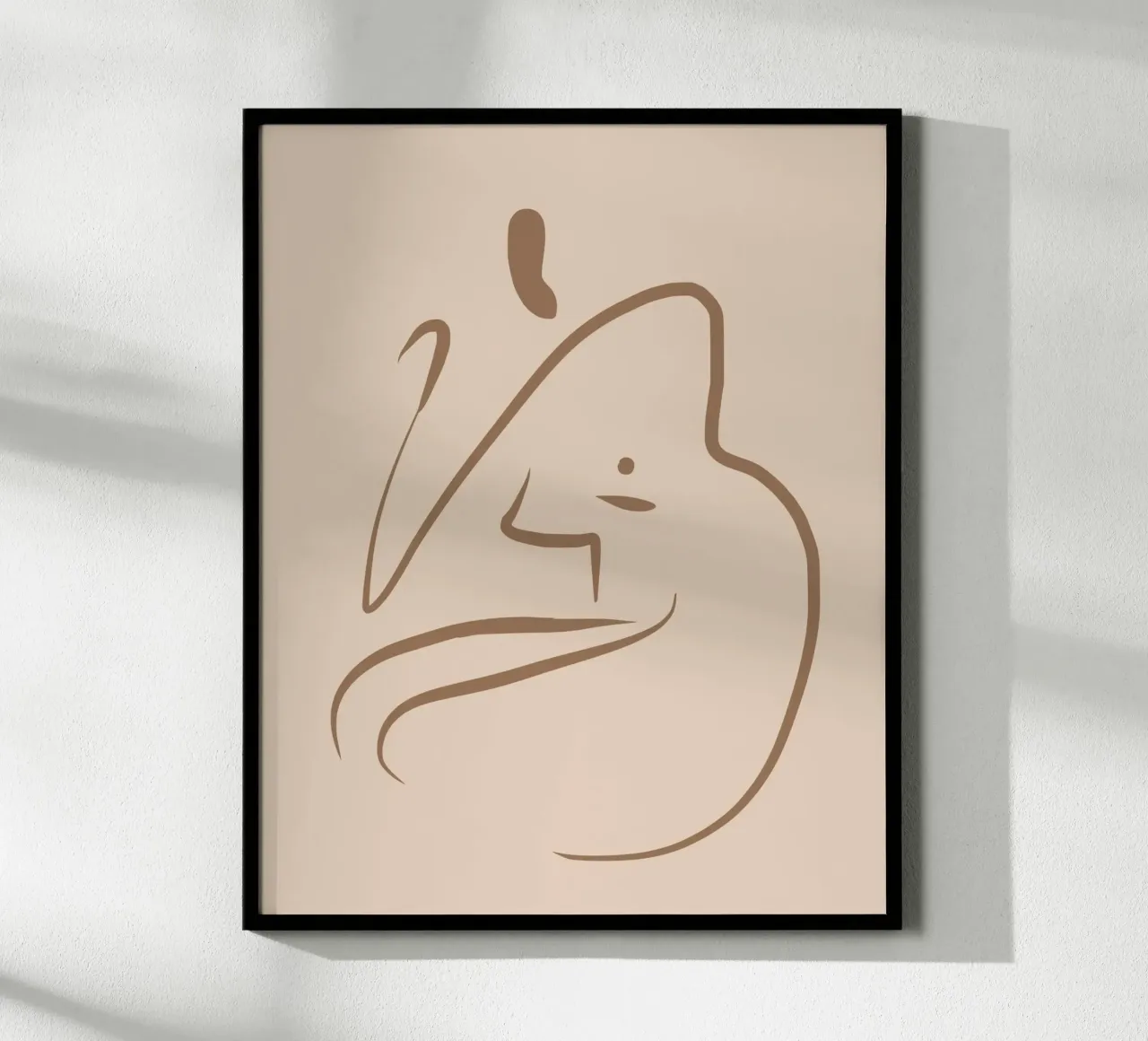 Line art nudo 04 poster con telaio in legno da Little Dean