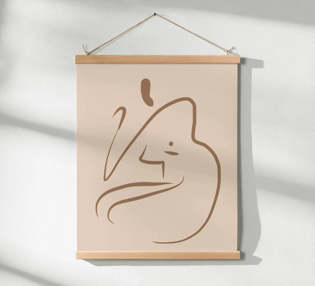 Line art nudo 04 poster con telaio in legno da Little Dean