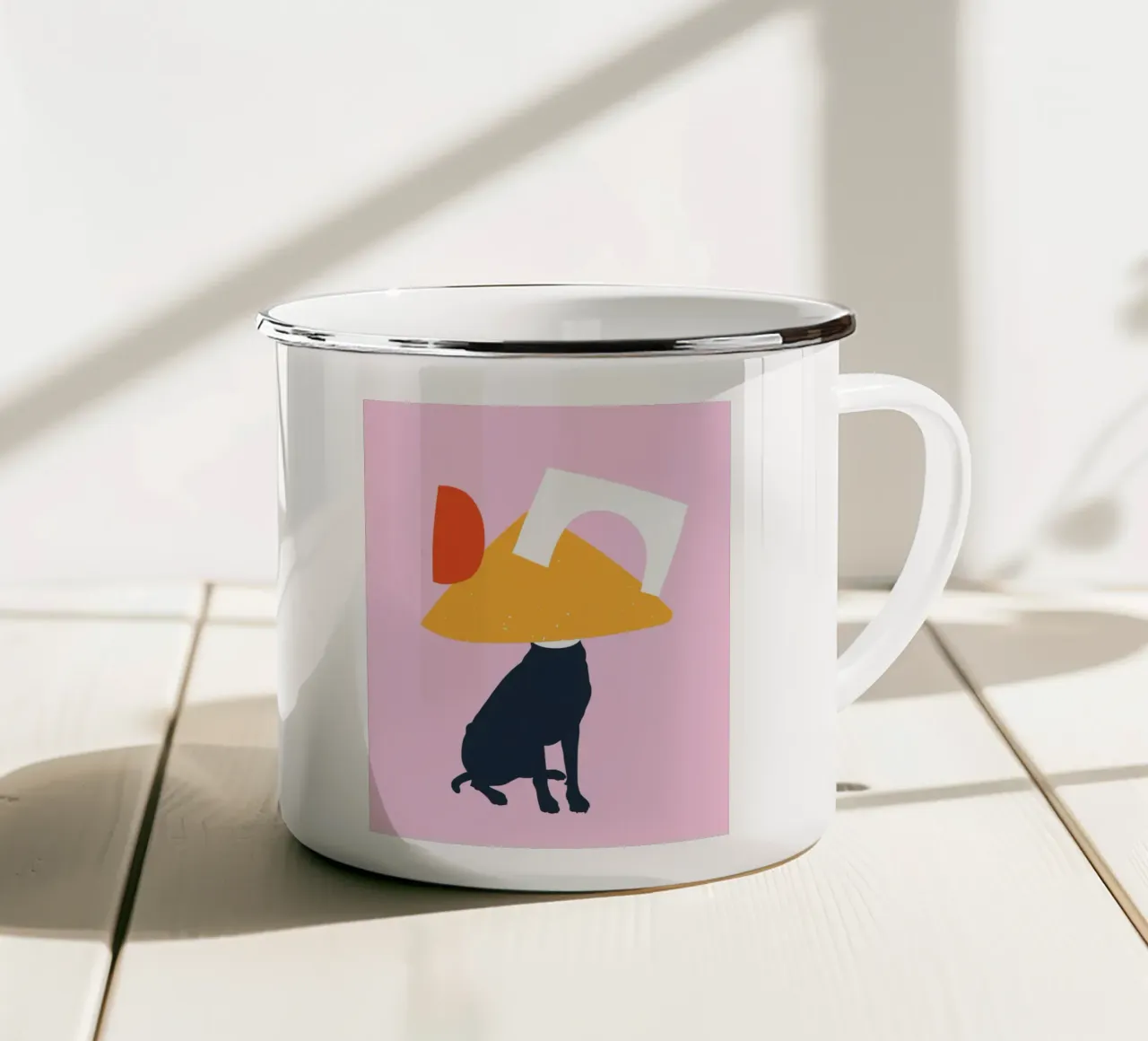 Animale da compagnia geometrico tazza in smalto da Little Dean