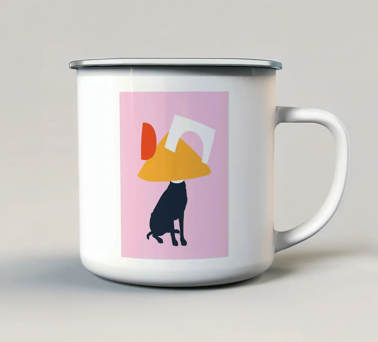 Animale da compagnia geometrico tazza in smalto da Little Dean