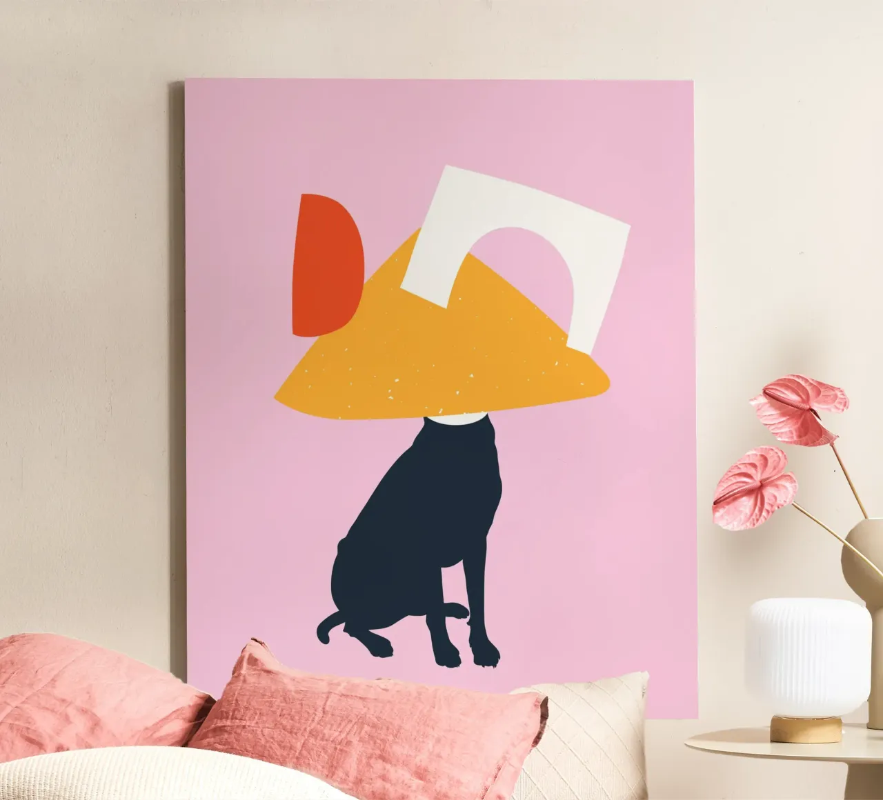 Animale da compagnia geometrico tela con Cornice a cassetta da Little Dean