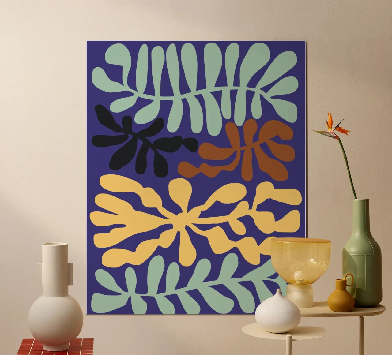Pianta decorativa 04 poster con telaio in legno da Little Dean