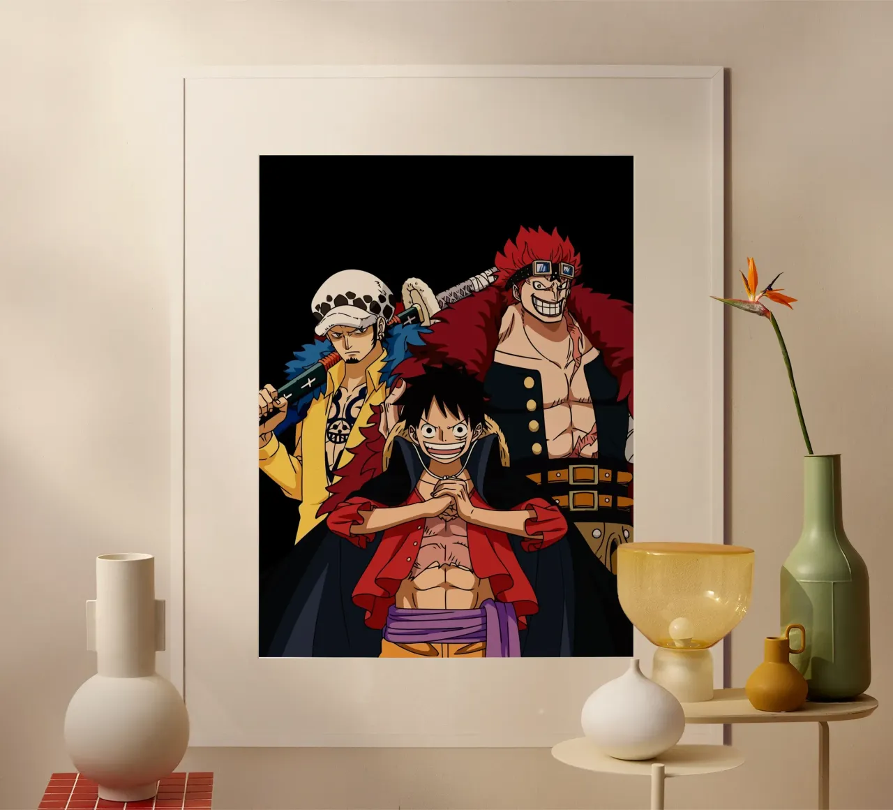Three Bad Generations One Piece poster con telaio in plastica da Dumery Art