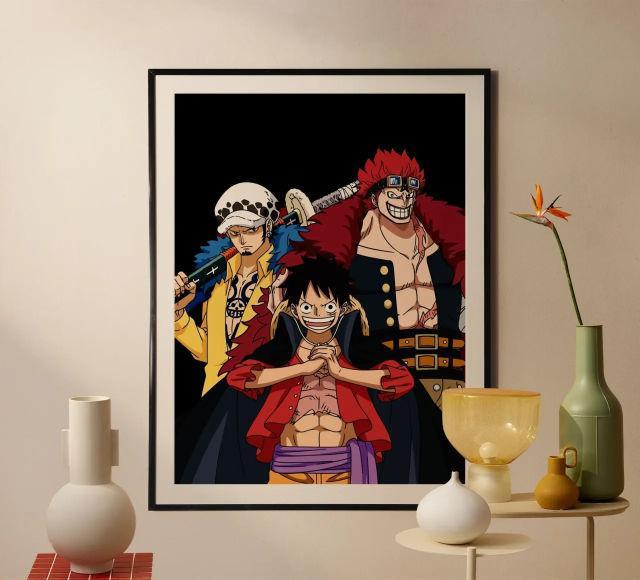 Three Bad Generations One Piece poster con telaio in plastica da Dumery Art