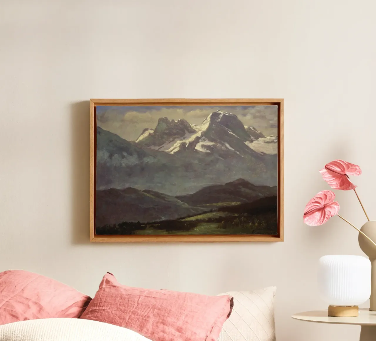 Snow Capped Mountains tela con Cornice a cassetta da apoloprints
