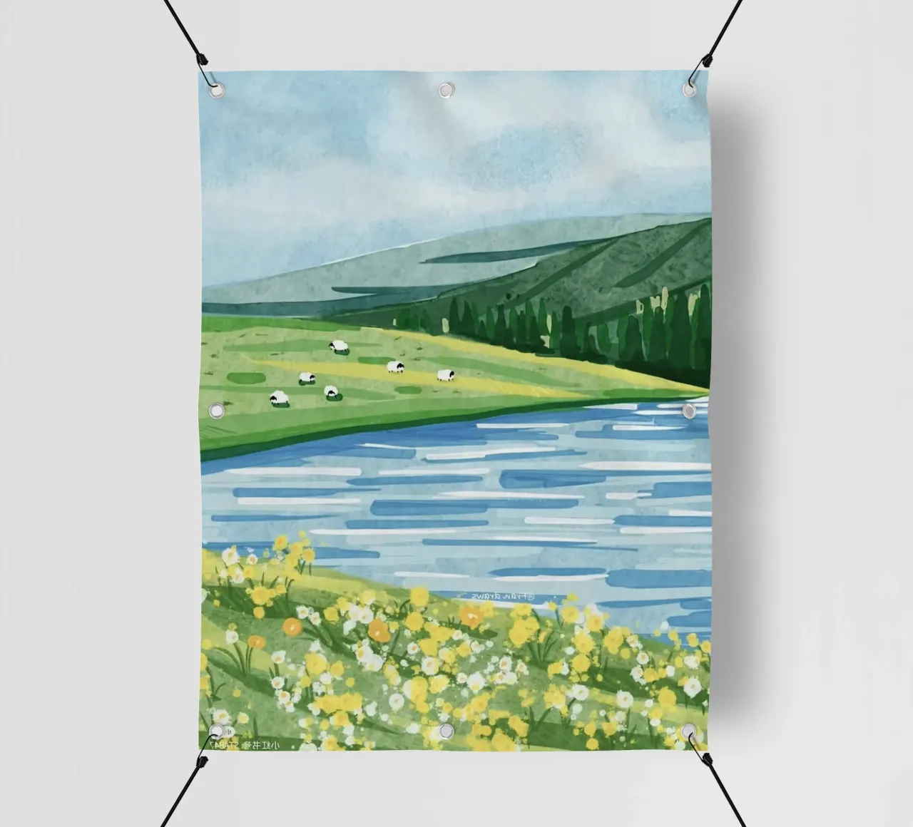 sheep and lake telo in pvc da kichin