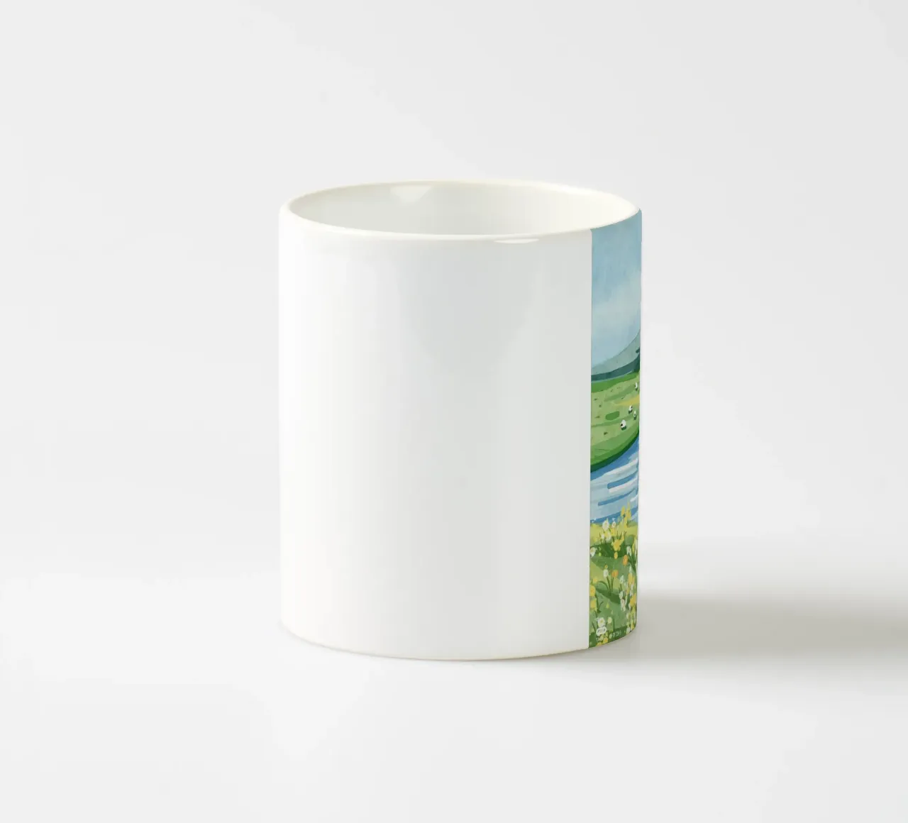sheep and lake tazza in ceramica da kichin