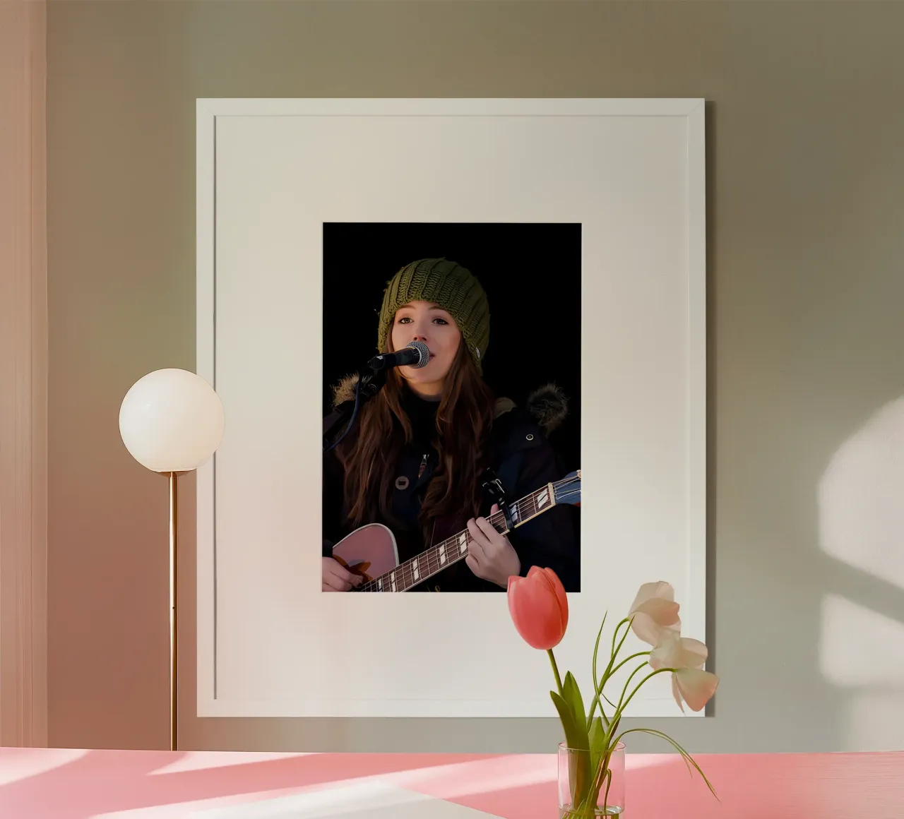 Marion Raven poster con telaio in plastica da Low poly art
