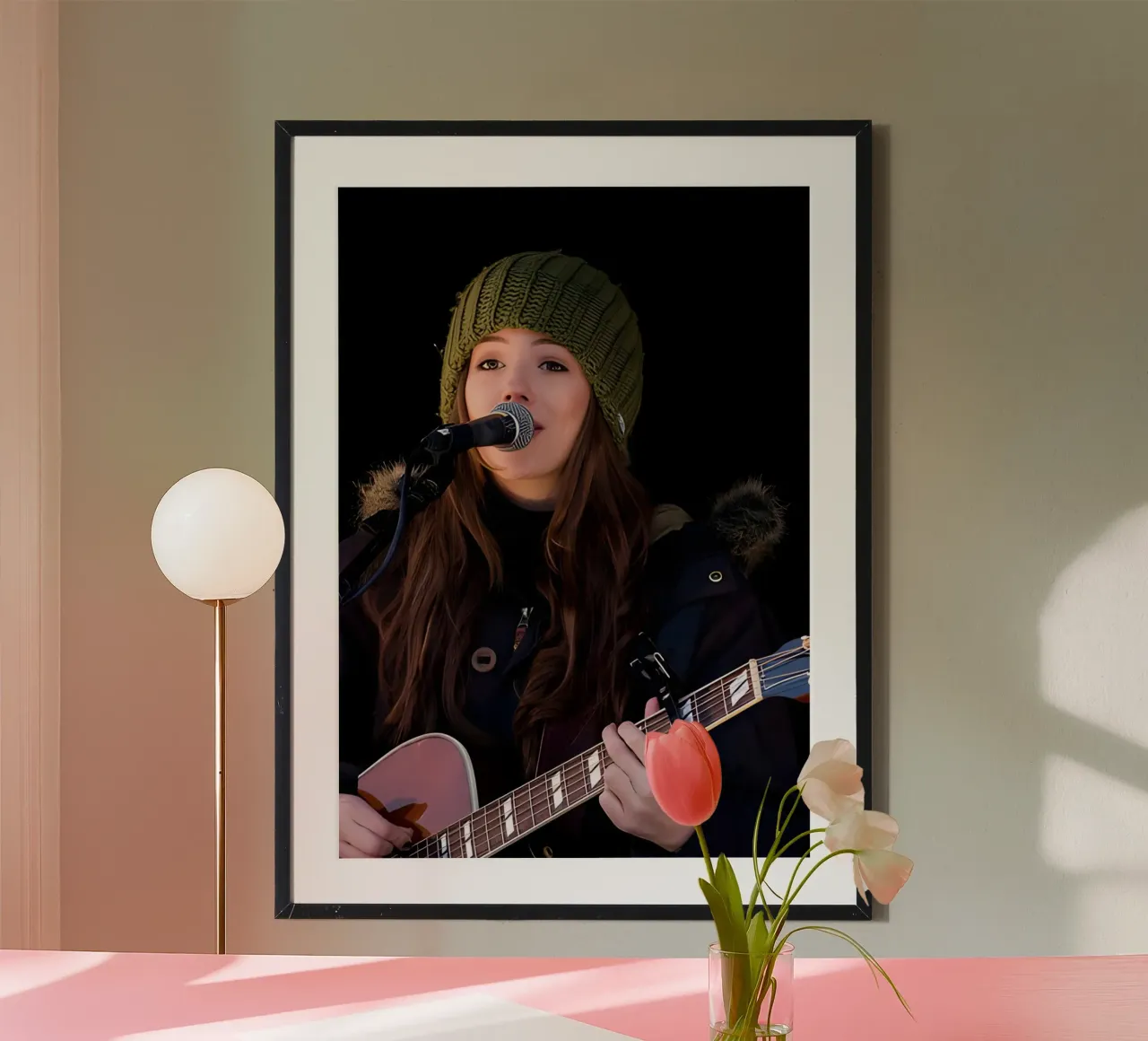 Marion Raven poster con telaio in plastica da Low poly art