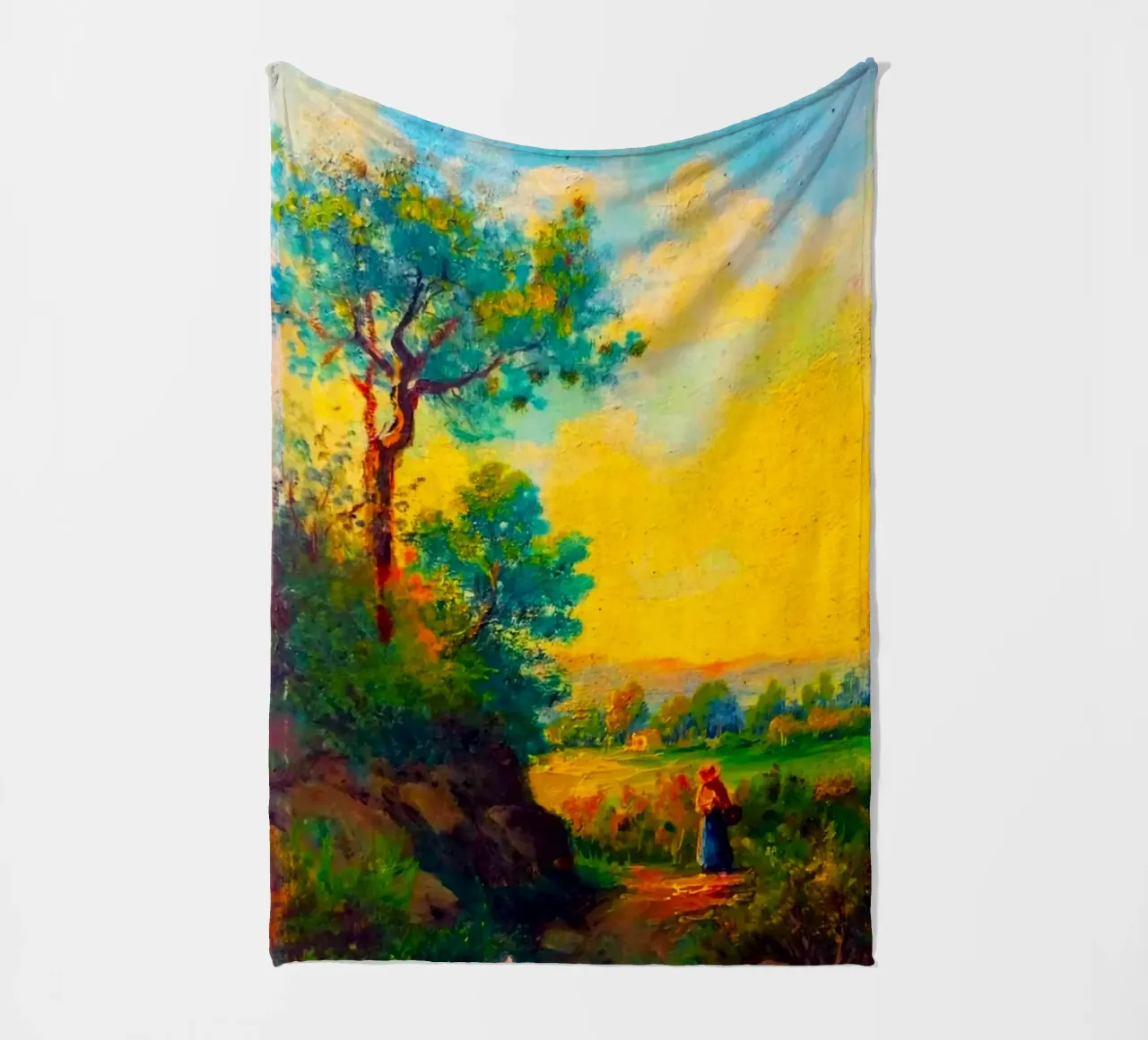 sunset with tree line coperta in pile da carsa