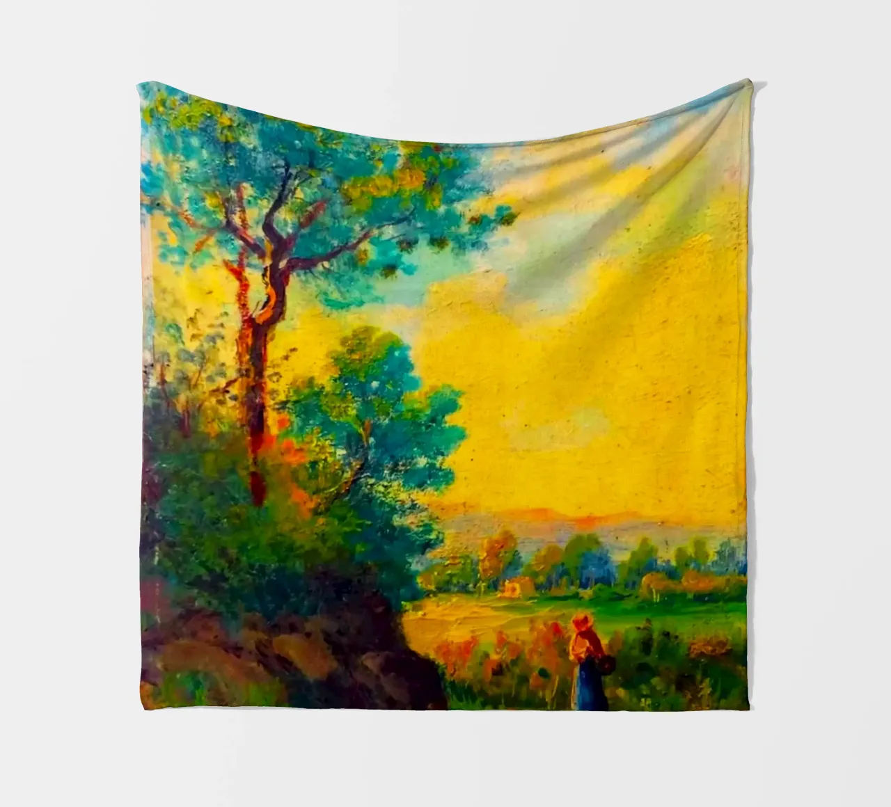 sunset with tree line coperta in pile da carsa