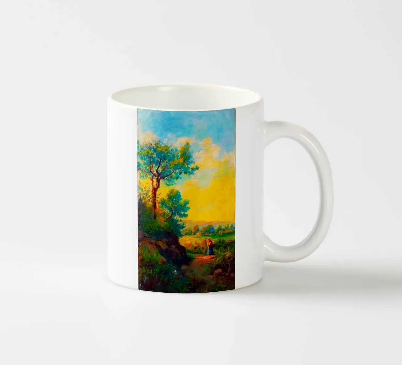 sunset with tree line tazza in ceramica da carsa