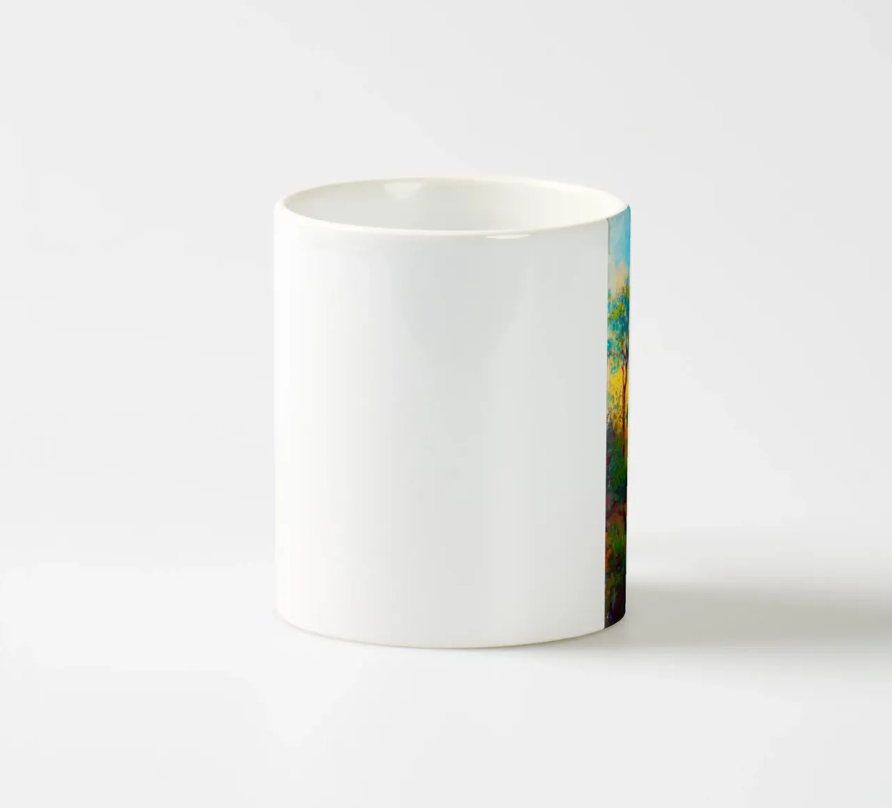 sunset with tree line tazza in ceramica da carsa