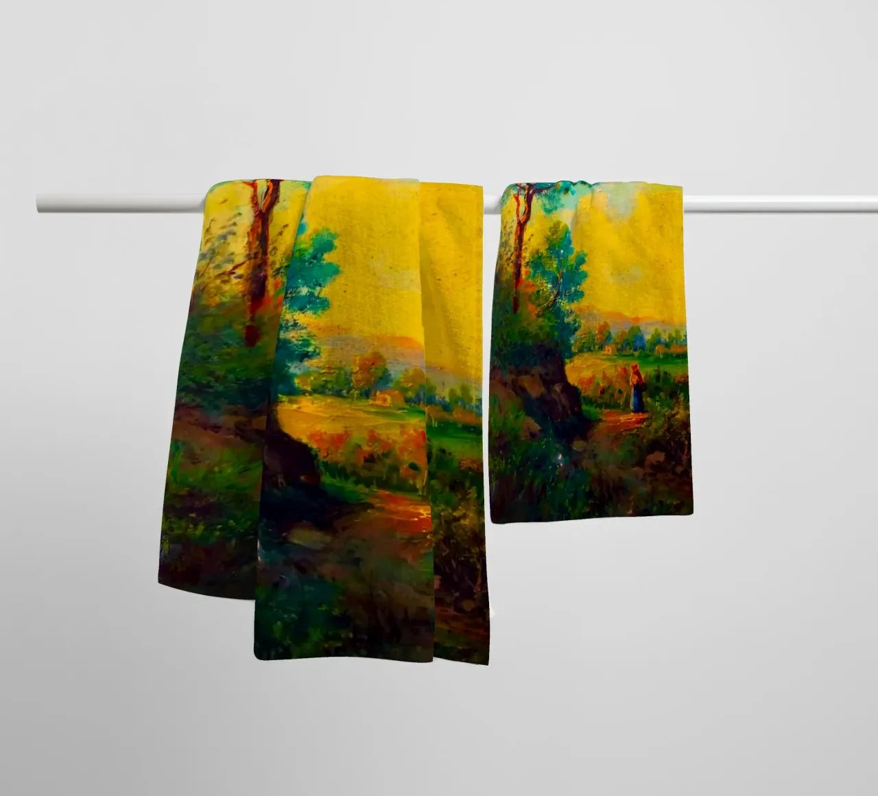 sunset with tree line asciugamano da bagno da carsa