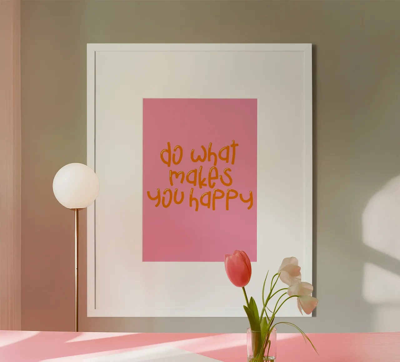 Stampa di una citazione positiva - "Fai ciò che ti rende felice". poster da Ink &Echo