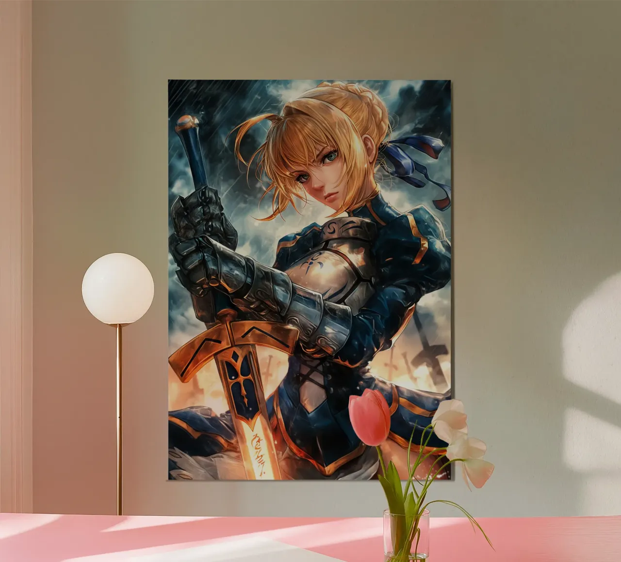 Saber Excalibur Morgan Knight Fate Serie Anime poster da Stellar Creative
