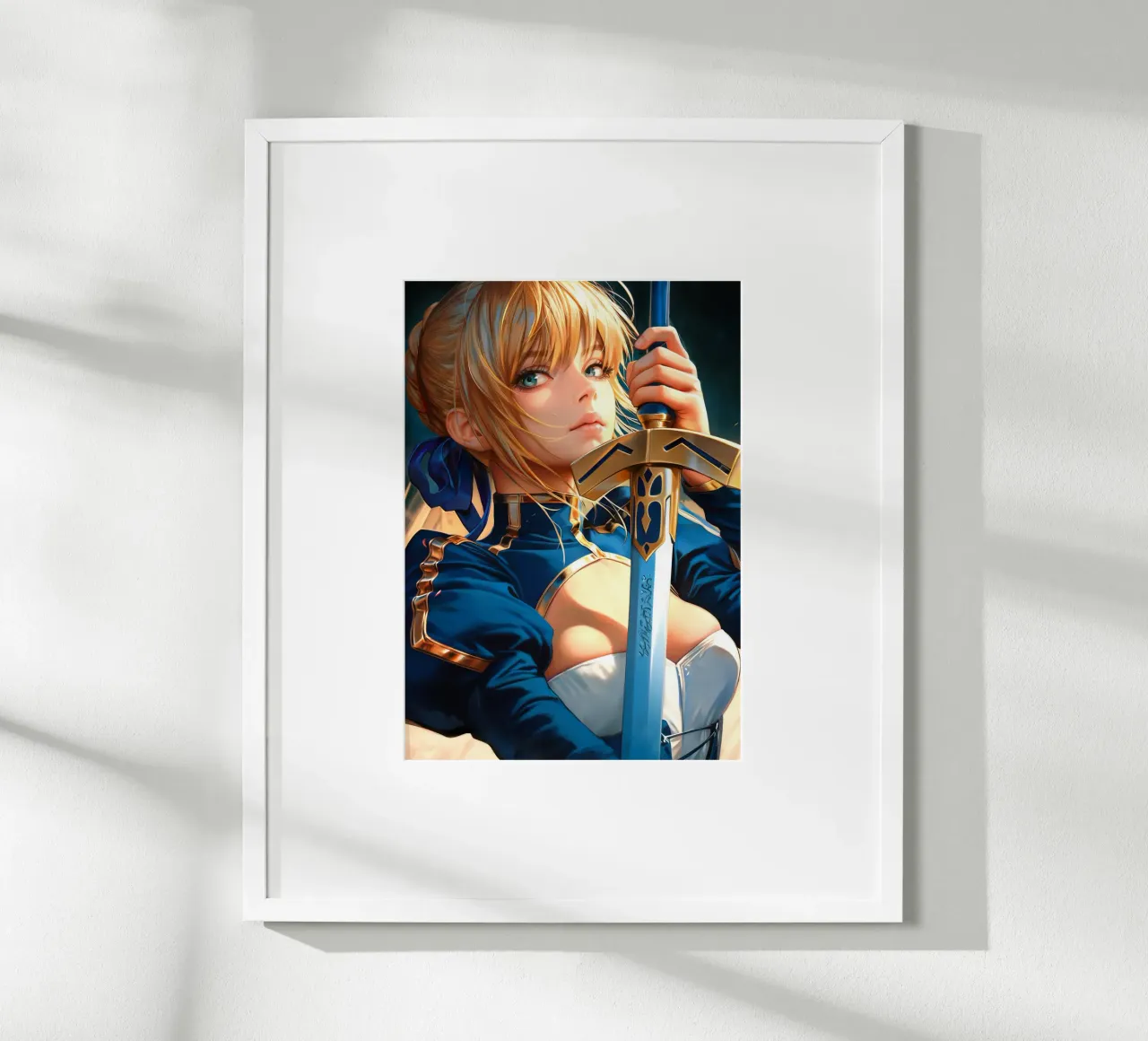 Saber Excalibur Morgan Knight Fate Series Anime poster de Stellar Creative