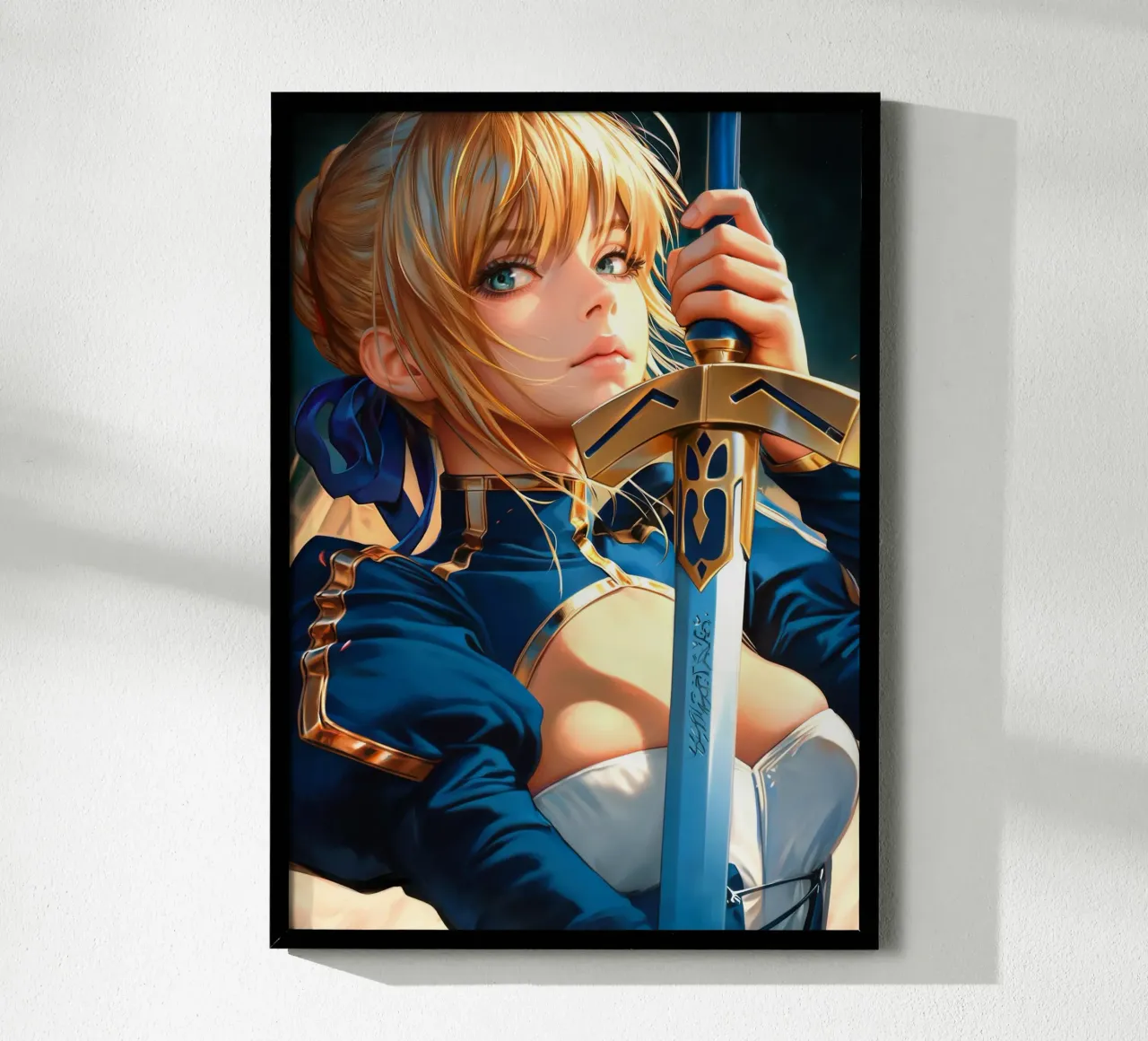 Saber Excalibur Morgan Knight Fate Series Anime poster de Stellar Creative