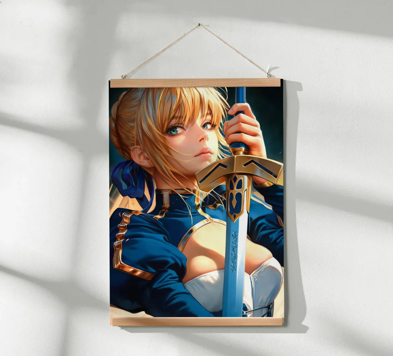 Saber Excalibur Morgan Knight Fate Series Anime poster de Stellar Creative